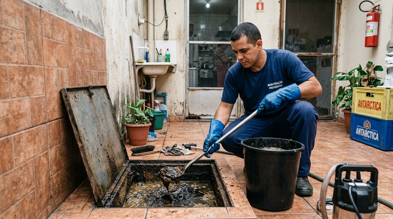 Limpeza de Caixa de Gordura com Equipe em Cuiabá‑MT